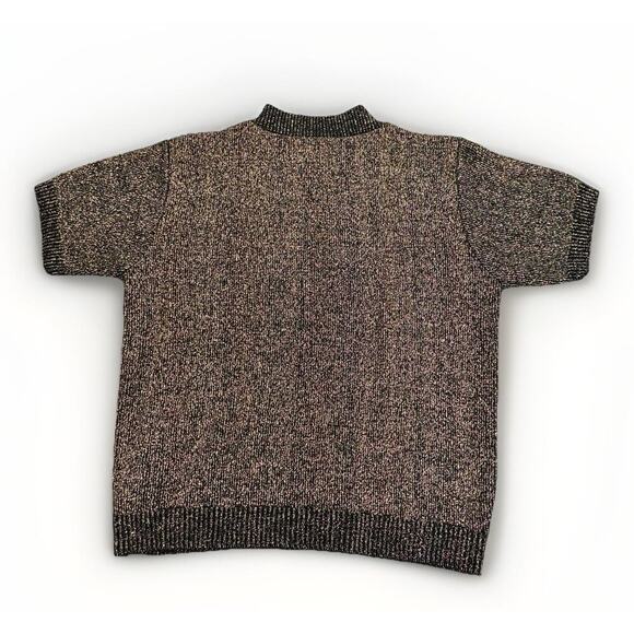 Carly Blake Women’s Vintage Holiday Sweater Gold Black Metallic M USA RN 63595 - Picture 2 of 7